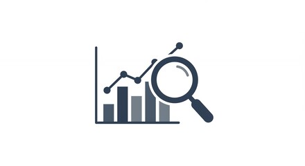 Analyzing Business Growth Chart with Magnifying Glass for Data Insights
