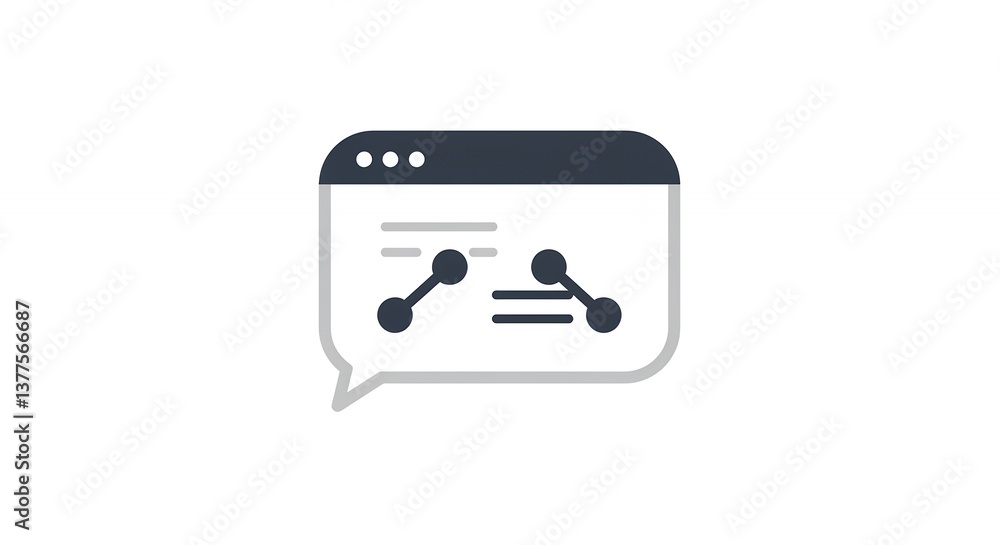 Poster analyzing data trends with modern chat interface for business solutions