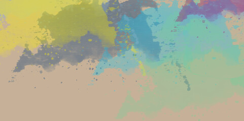 Abstract translucent multicolored watercolor background. Watercolor background. 3D illustration, 3D rendering. Colorful gradient ink colors wet effect hand drawn canvas background