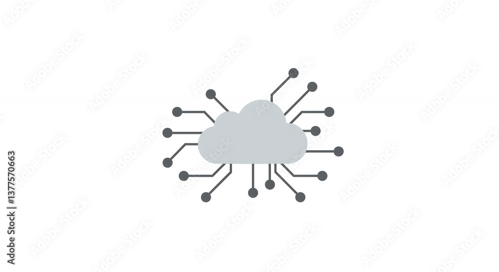 Aufkleber cloud computing graphic featuring circuit board and cloud shape