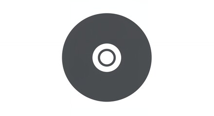 Isolated Gray Compact Disc on White Background for Data Storage