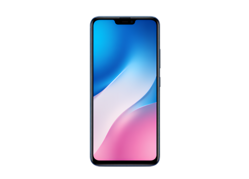 Smartphone with Abstract Blue Pink Screen, transparent background.