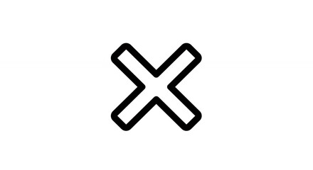 Cross Sign Icon Graphic Isolated on White Cancellation Choice
