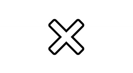 Obraz premium Black Cross Symbol on White Background for Design and Graphics