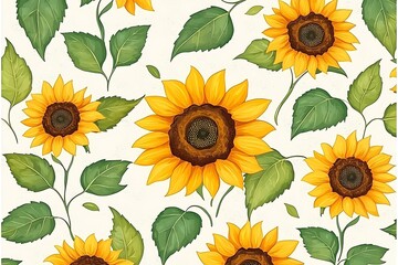 Sunflowers Pattern with Floral Design.