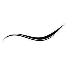 Elegant Black Curved Lines Logo, Curved calligraphic line strip