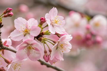 Cherry blossom tree in full bloom during spring