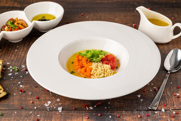 Minestra di verdure, a traditional Italian vegetable soup made with celery and other vegetables