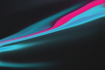 Abstract vibrant teal, pink, and black swirls.