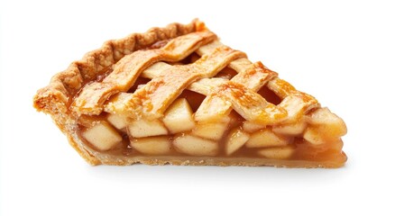 Apple pie slice, golden crust