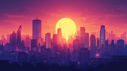 Obraz premium Adjustable cyberpunk cityscape background.