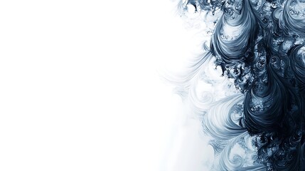 Abstract swirling blue and white patterns create artistic visual interest