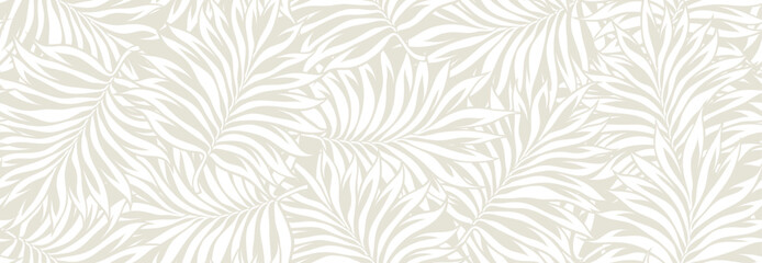 Abstract floral palm leaves seamless pattern.