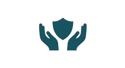 Fototapeta premium Protecting Shield Icon in Hands Represents Safety Security and Assurance