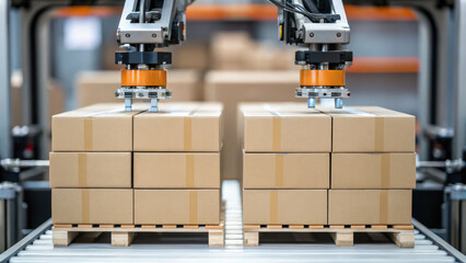 Automated machinery in industry efficiently handles packages, showcasing power of automation in modern logistics