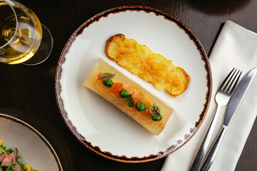 salmon in jelly and potatoes