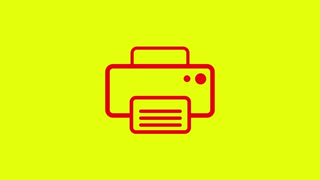 Printer icon flat design. Fax icon print symbol icon animation.