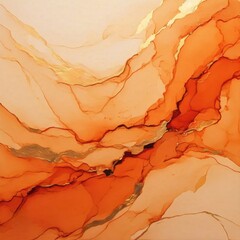 Fototapeta premium Burnt orange and soft beige with abstract golden wave patterns 3