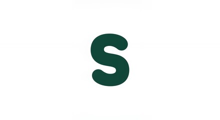 Isolated Letter S Dark Green on White Background Simple Design
