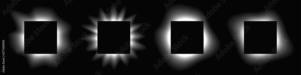 Poster set of square illuminate light frames