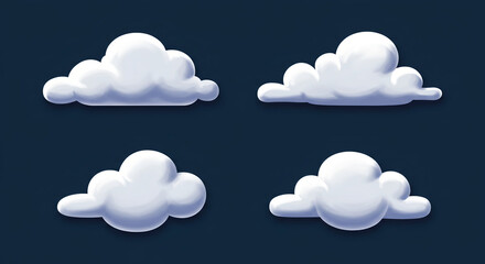Obraz premium Cartoon Cloud Set