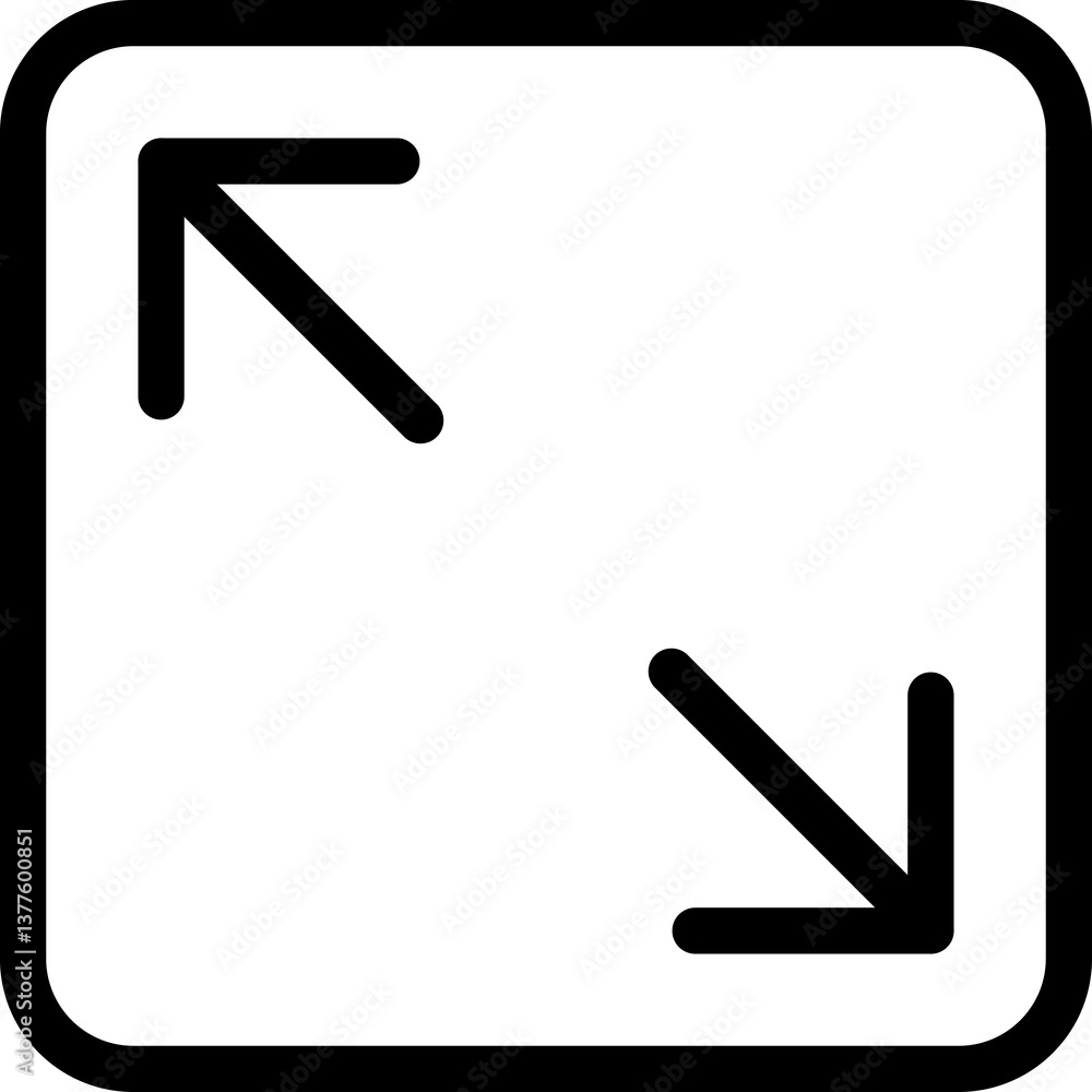 Poster full screen icon. full screen and exit full screen icon. scalability arrow mark icons in flat style 