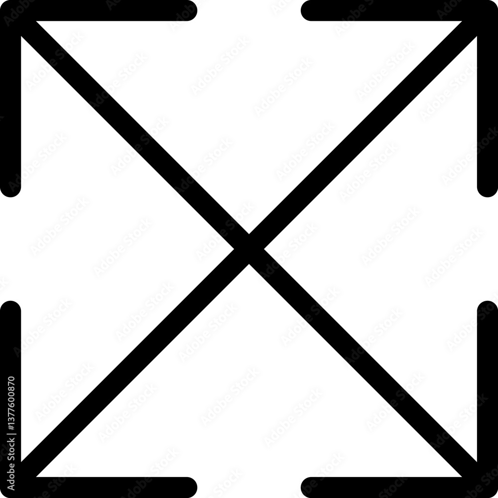 Poster full screen icon. full screen and exit full screen icon. scalability arrow mark icons in flat style 