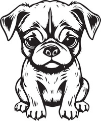 Cute puppy. Hand drawn vector illustration