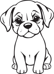 Cute puppy. Hand drawn vector illustration