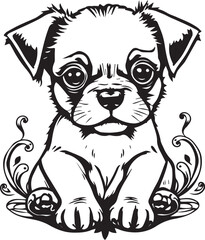 Cute puppy. Hand drawn vector illustration
