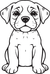 Cute puppy. Hand drawn vector illustration