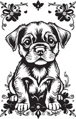 Cute puppy. Hand drawn vector illustration