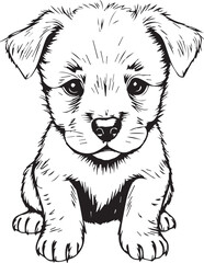 Cute puppy. Hand drawn vector illustration