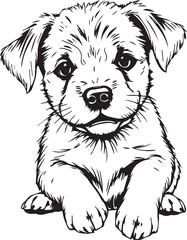 Cute puppy. Hand drawn vector illustration