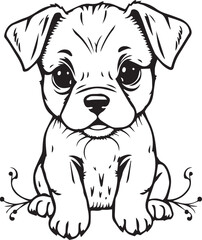 Cute puppy. Hand drawn vector illustration