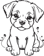 Cute puppy. Hand drawn vector illustration