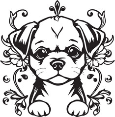 Cute puppy. Hand drawn vector illustration