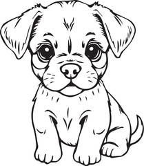 Cute puppy. Hand drawn vector illustration