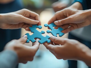 Symbolic image of connecting the last jigsaw puzzle