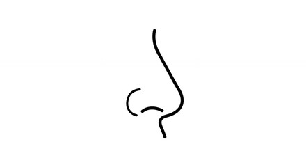 Minimalist Nose Line Art Simple Black and White Human Feature