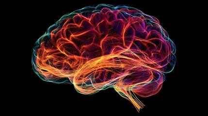 Intricate neural network showcasing connections between neurons in a high-tech visualization