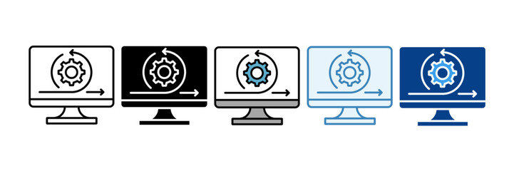 Agile Development  Icon Set Multiple Style Collection