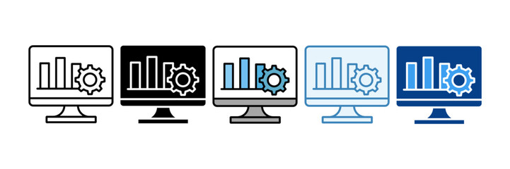 Data Presentation  Icon Set Multiple Style Collection
