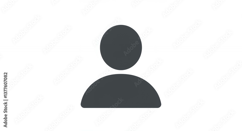 Poster simple gray person icon profile avatar for user interface design