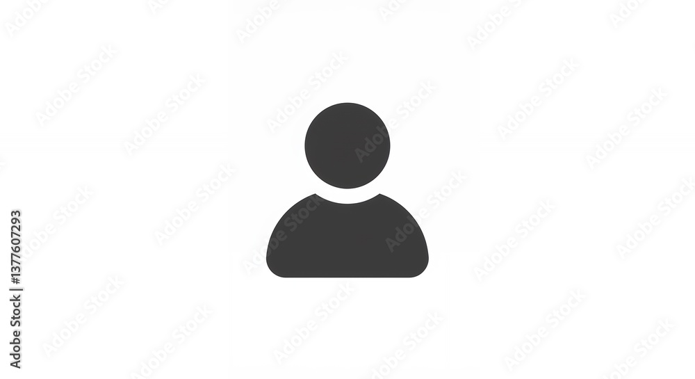 Poster simple person icon graphic on white background for user interface