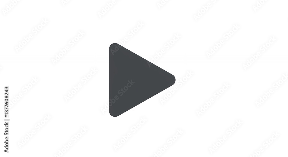 Poster gray play icon for video and audio applications and interfaces
