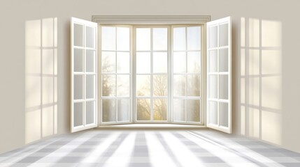 Window frames isolated on transparent background