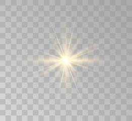 Transparent yellow sunlight special lens flash light effect. Front solar flare lenses	