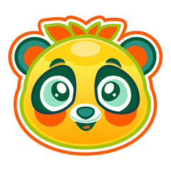 Cute panda face with big eyes and friendly expression