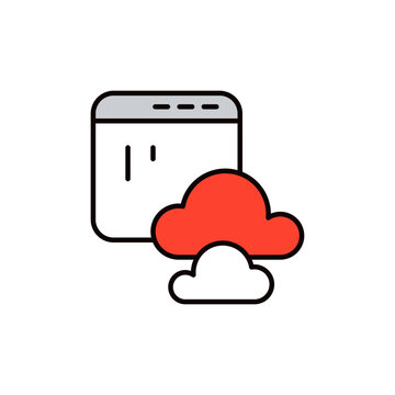 Cloud Colored Vector Icon for Ruby Cloud Platform Integration.